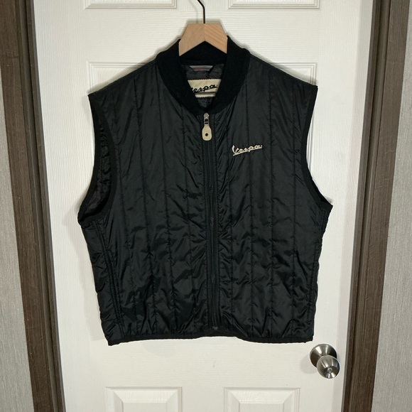 Vespa Black Quilted Vest Size 56 (US L-XL) - Picture 7 of 7